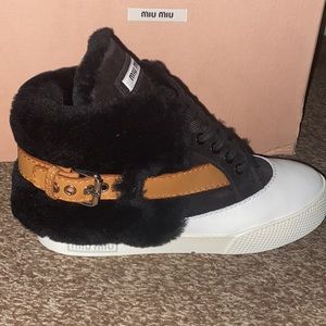 Min Miu shearling lined sneakers